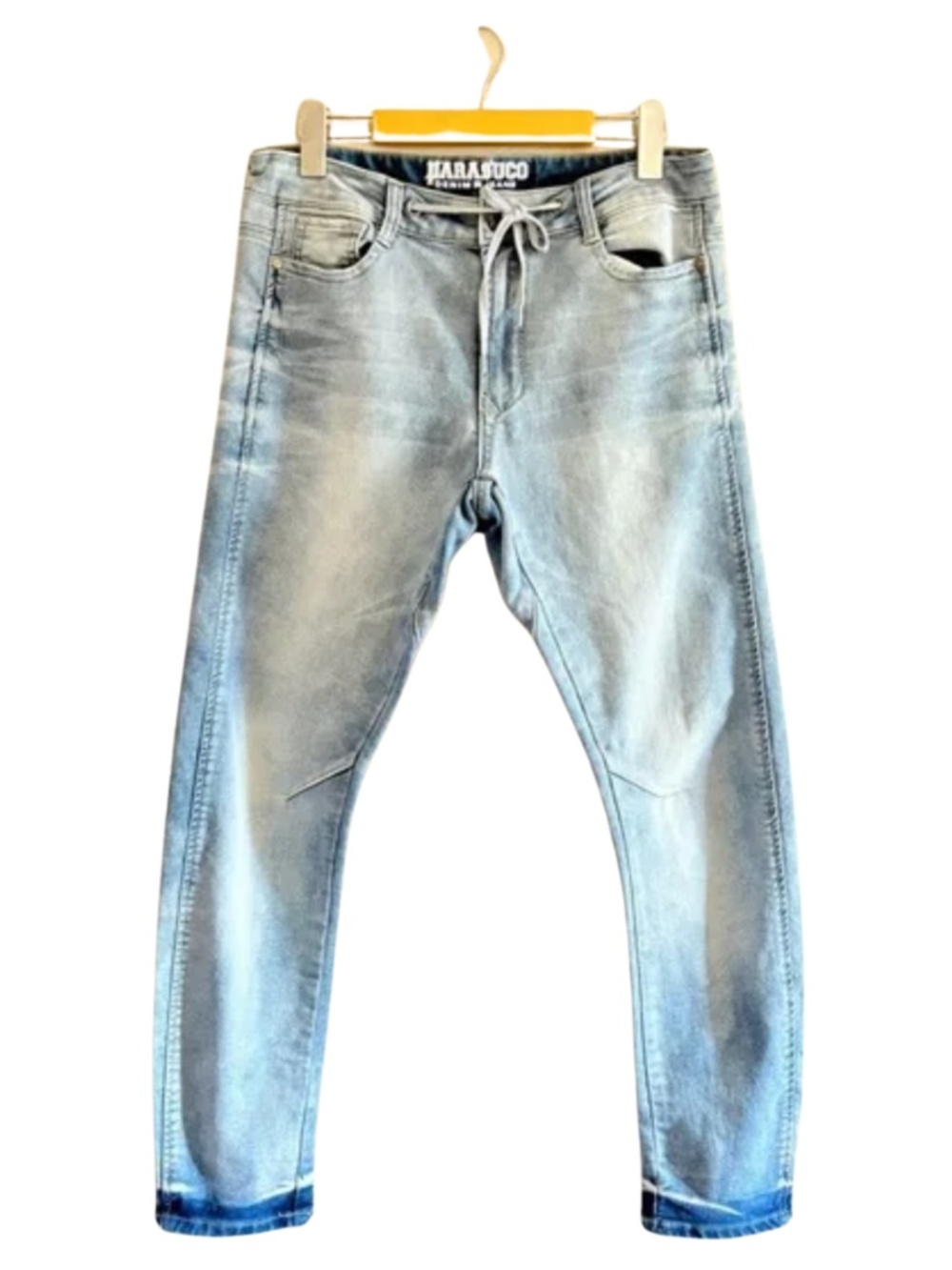 Parasuco Light Wash Slim Jeans w Zipper Fly &Drawstring Waist - Size 27 EUC